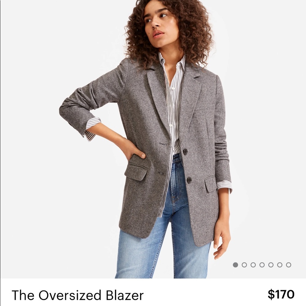 Everlane Oversized Blazer sz4 GreyHerringbone